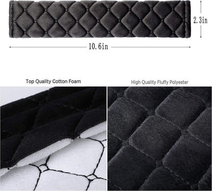 4 Pack Universal Car Seat Belt Pads, Adult Seat Belt Shoulder Strap Covers Harness Pad for Car/Bag,Soft Comfort Helps Protect You Neck Shoulder from The Seat Belt Rubbing（Black）