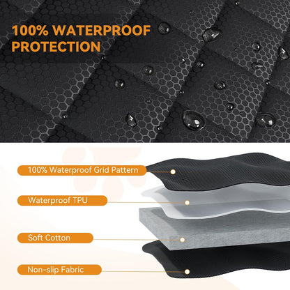 PETICON Waterproof Scratchproof Pet Bench Seat Covers for Cars, SUVs, Nonslip Durable Back Seat Cover for Dogs, 600D Oxford Fabric, Machine Washable