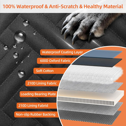 Back Seat Extender for Dogs,Hard Bottom Car Seat Cover for Dogs with Mesh Window,Waterproof Backseat Pet Cover Hard Bottom-Dog Car Seat Cover for Back Seat Dog Hammock for Car/SUV