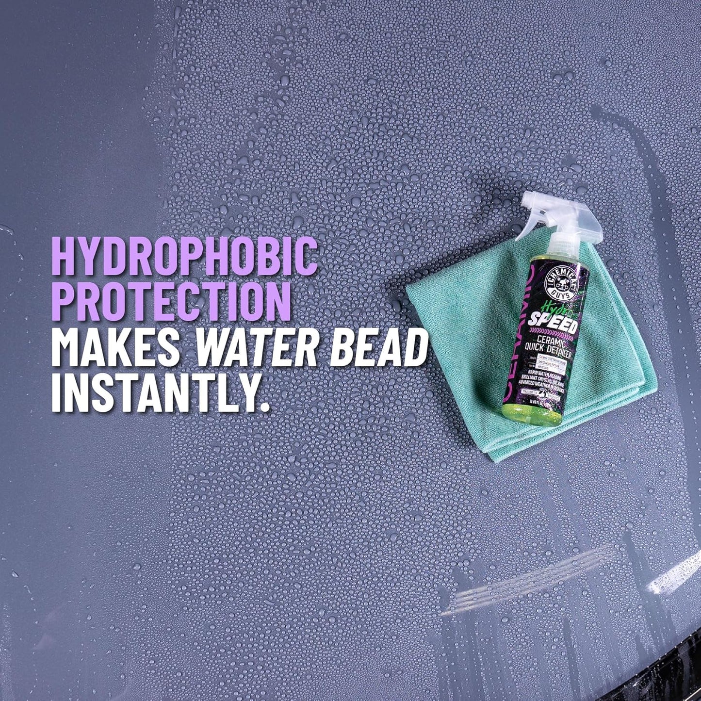 Chemical Guys HydroSpeed Ceramic Quick Detailer Spray - SiO2 Shine Car Detailer Spray for Cars, Trucks, SUVs, Motorcycles and RVs, Boosts Gloss, Hydrophobic Protection and Slickness, 128 oz