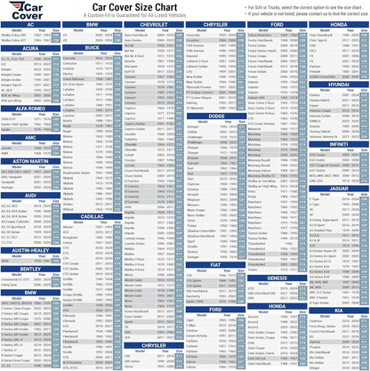 iCarCover 15-Layer Car Cover Waterproof All Weather | Premium Quality Car Covers for Automobiles, UV Protection, El Camino, Impala, Bel Air, Monte Carlo, Galaxie, Charger, Size C21 (See Size Chart) - Colors A