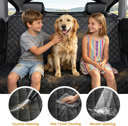 PETICON Waterproof Scratchproof Pet Bench Seat Covers for Cars, SUVs, Nonslip Durable Back Seat Cover for Dogs, 600D Oxford Fabric, Machine Washable