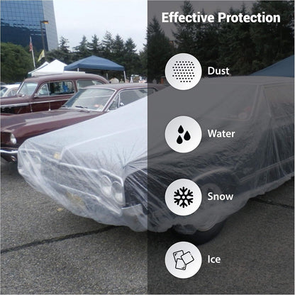 West Lake Universal Clear Disposable Car Cover for SUV, Sedan, Sport Cars, Antique Cars up to 22' x 12'