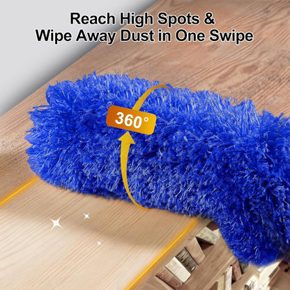 Tiumso Microfiber Feather Duster 5-in-1 Kit, Dusters for Cleaning, Duster with Extension Pole 100 Inches, Cobweb Duster, Microfiber Dusters for High Ceilings and Fans, Blinds, Cars and Furniture