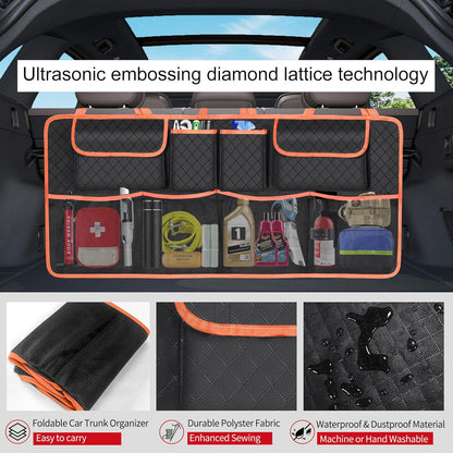 Car Trunk Organizer and Storage, Large Capacity Backseat Hanging Storage Accessories, Backseat Car Organizer for SUV/MPV/Truck (Black)