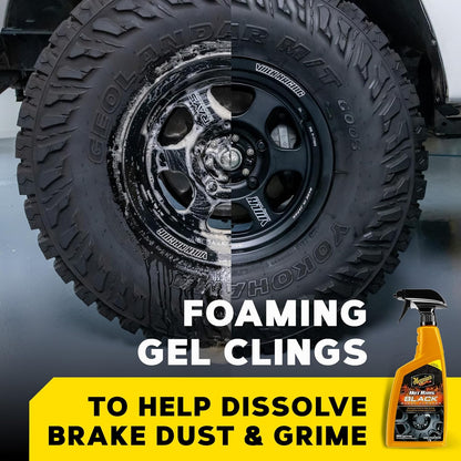 Meguiar's Hot Rims Aluminum Wheel Cleaner, Deep Foaming Rim Cleaner Spray Formulated to Effectively Clean Uncoated Polished Aluminum, Anodized, and Powder-Coated Wheels, 24 Oz