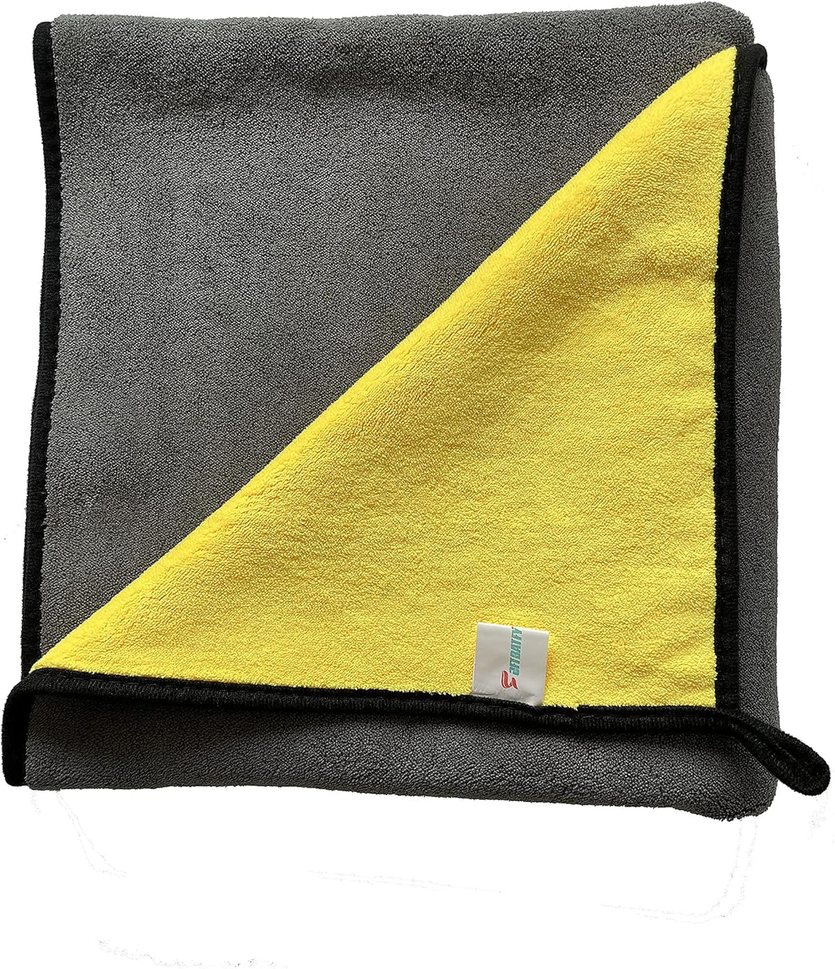 SOFTBATFY Ultrasoft, Large, Thick and Quick Drying Car Microfiber Cleaning Towel 800GSM Polishing Waxing Auto Detailing Towel Cloth (6pack,16 x 16inches) (Grey-Yellow)