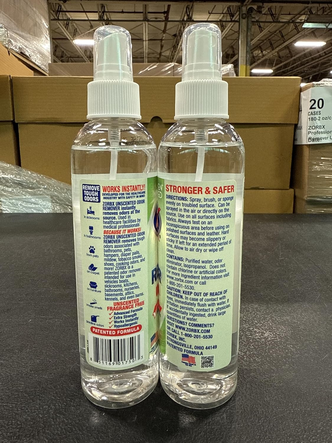 ZORBX Unscented Odor Eliminator for Strong Odor 2 Fl Oz, Pack of 1 - Used in Hospitals & Healthcare Facilities - Advanced Formula, Fast-Acting Odor Remover Spray for Dog, Cat, House & Carpet