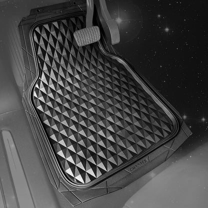 CAR PASS Heavy Duty Rubber Car Mats, Deep Dish All-Weather Floor Mat for Car Full Set Durable Anti-Slip 3D Rhombus Waterproof Trim to Fit Liner Universal Fit Automotive,Sedan,SUV,Truck, 3 Piece Black