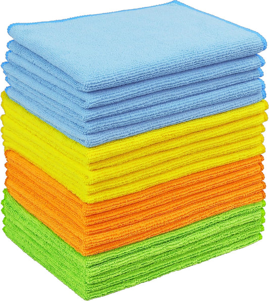 Simple Houseware Microfiber Cleaning Cloth 150 Pack, 12" x 16", 4 Colors