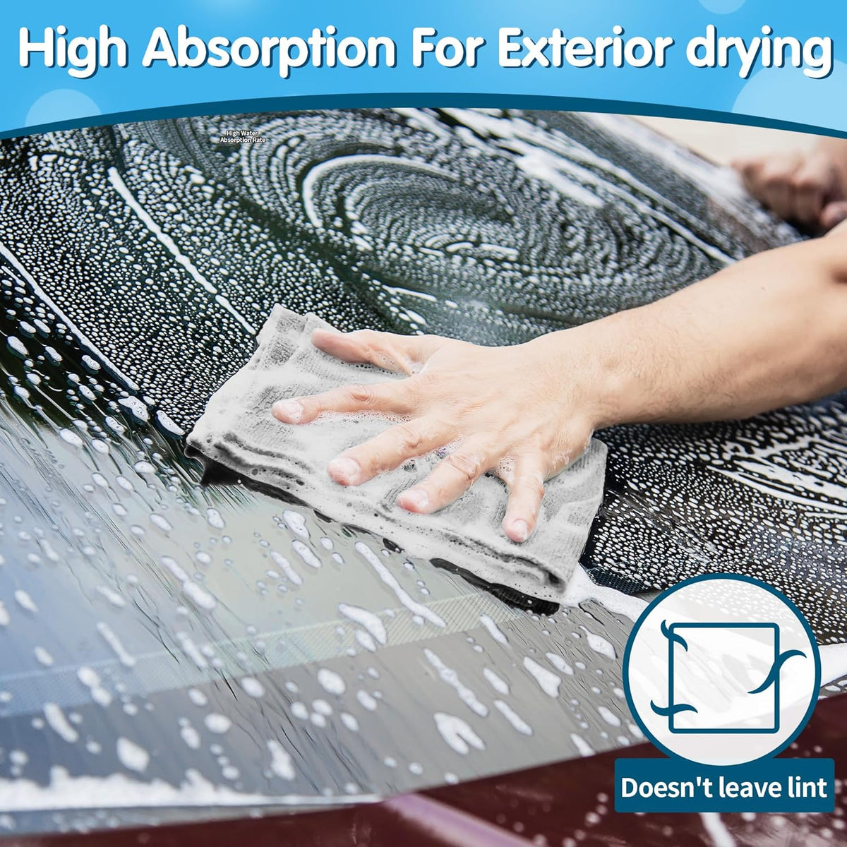 FIXSMITH Microfiber Cleaning Cloth - Pack of 50, Microfiber Towels for Cars 16 x 12 in, Highly Absorbent Cleaning Rags, Lint-Free, Streak-Free Cleaning Cloths for Car Kitchen Home Office