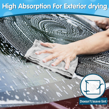 FIXSMITH Microfiber Cleaning Cloth - Pack of 50, Microfiber Towels for Cars 16 x 12 in, Highly Absorbent Cleaning Rags, Lint-Free, Streak-Free Cleaning Cloths for Car Kitchen Home Office