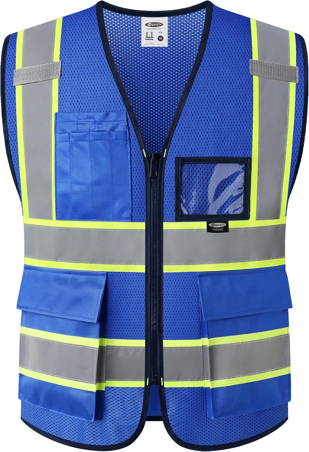 JKSafety Safety Vest for men women Hi Vis Reflective Vest with Pockets and Zipper High Visibility Meet ANSI Standard（BX320