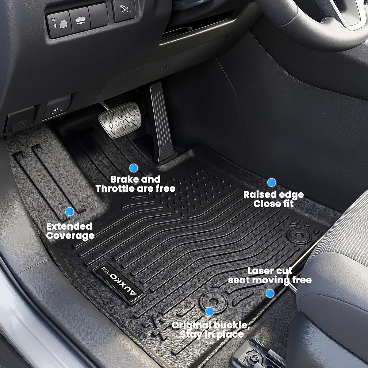 All Weather Floor Mat Fit for Toyota Corolla(Include Hybrid Exclude Hatchback) 2026 2025-2020 TPE Rubber Liners Corolla Accessories All Season Guard Odorless Anti-Slip Liner Black