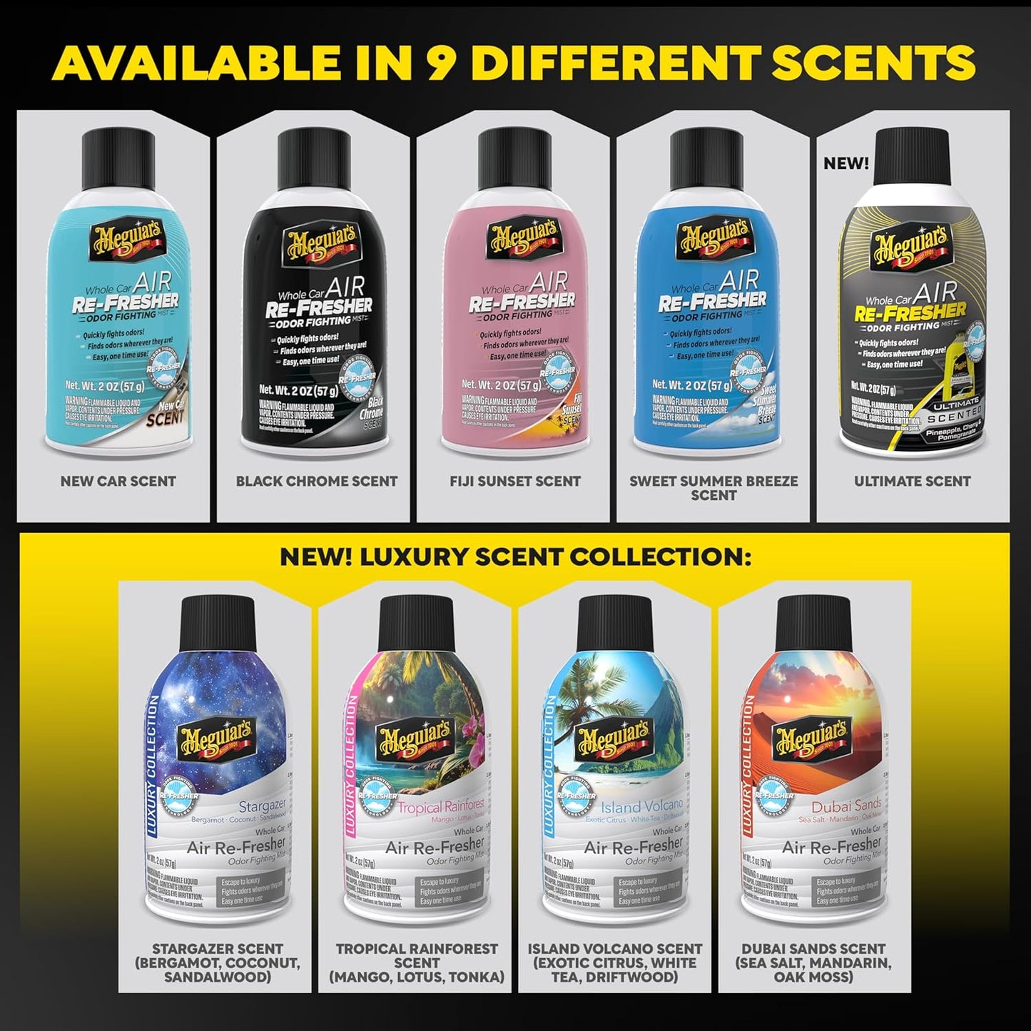 Meguiar’s Whole Car Air Refresher Odor Eliminator, Summer Breeze, 2 Oz— Car Air Freshener For Commuters, Detailers; Mist Refreshes Cabin For Sedan, Suv, Truck, Van