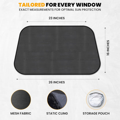 EcoNour Car Window Shades for Baby (4 Pack) | Protects Baby from Window Sun & Heat | Sun Shade Side Windows for Kids | Automotive Sun Protection from UV | Child Safety Accessories | Medium - 20"x12"