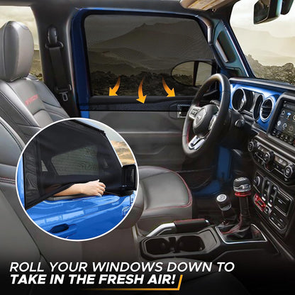 EcoNour Car Window Shades for Side Windows (Pack of 2) | Sun Shade for Car Heat and UV Protection | Adjustable Elastic Fabric Baby Car Shade | Rear Side Window Sun Shade Accessories (Large 21"x36")