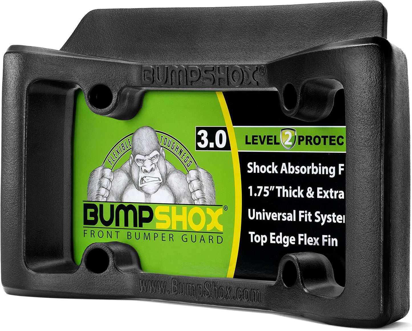 BumpShox - The Original Front Bumper Guard & Front Bumper Protection License Plate Frame. Tougher Than Steel! (BumpShox MAX (2.0" Thick))