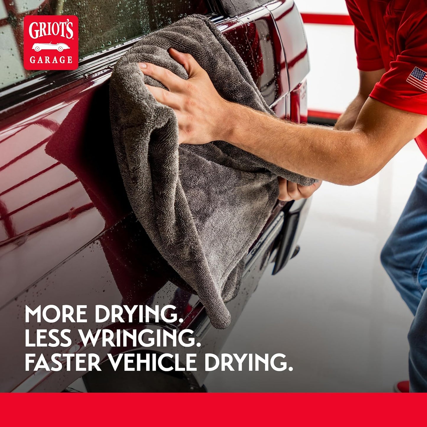 Griot's Garage Extra-Large PFM Edgeless Microfiber Drying Towel for Car Wash and Detailing, Ideal for SUVs, Trucks, and RVs, 29" x 36", 55596