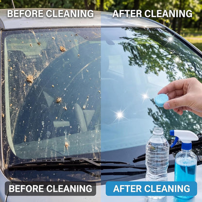 Boao 100 Pcs Car Windshield Washer Tablets Cleaning Washer Fluid Tablets Glass Concentrated Cleaner Windshield Wiper Fluid Solid Effervescent Remove Auto Glass Stains Clear Car Vision