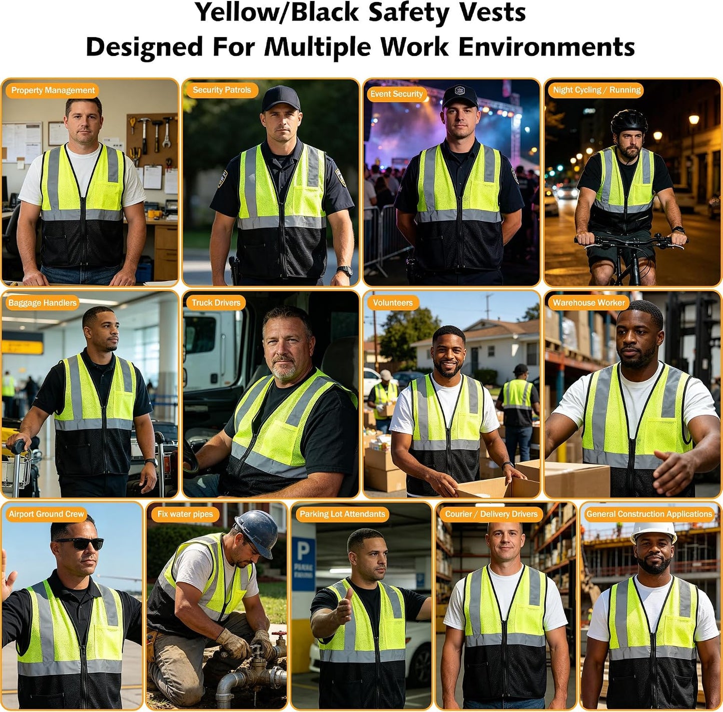 AYKRM 2 Pocket Mesh High Visibility Reflective Safety Vest for men & Women ANSI/ISEA 107 Standards