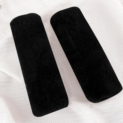 Amooca Soft Faux Fur Universal Fit Seatbelt Cover Car Truck SUV Airplane Seat Belt Shoulder Pad for Carmera Backpack Straps Neck Cushion Protector 2 Pack 10.5in Dark Gray