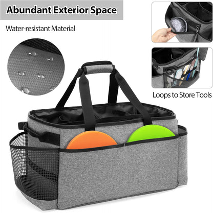 HODRANT Detailing Bag with Polisher Carry Bag, Large Detail Car Care Box for Auto Detailing Supplies, Car Wash Caddy & Trunk Organizer for Buffer Bottle Towel & Cleaning Kit, Black, Patent Design
