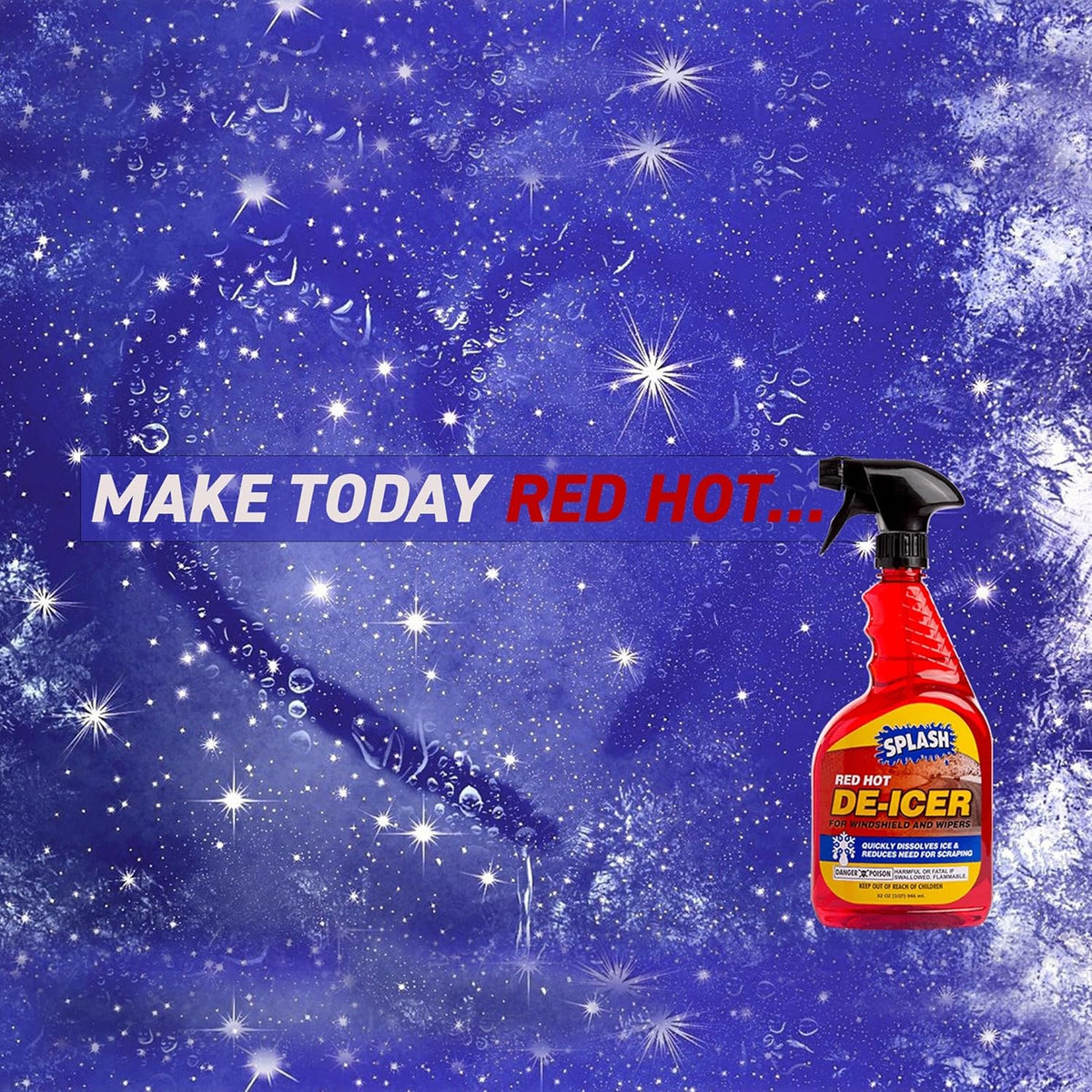 Splash Red Hot De-icer Windshield Trigger Spray 32 Ounces (Pack of 3)