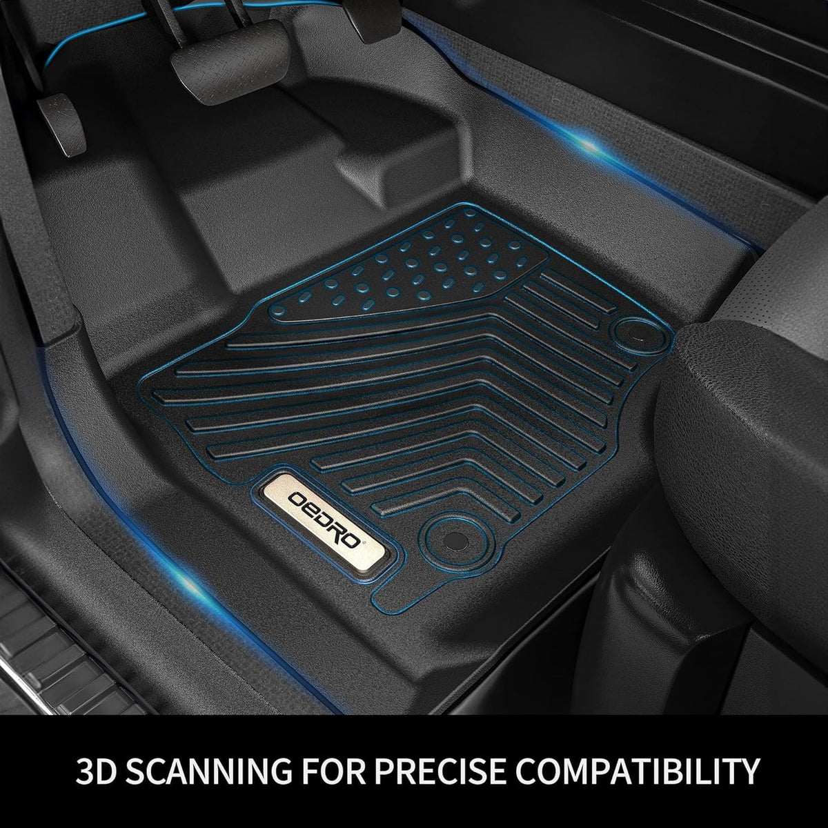 OEDRO Cargo Trunk Liner Fit for 2010-2017 Chevrolet Equinox L/LS/LT/LTZ/Premier& 10-17 GMC Terrain SL/SLE/SLT/Denali, All Weather Custom Fit Anti-Slip Cargo Mat, Black