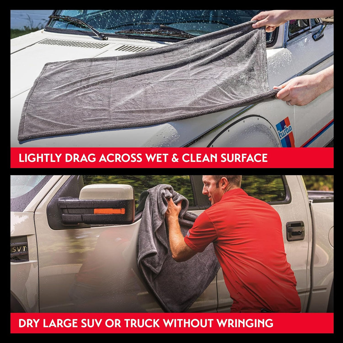 Griot's Garage Extra-Large PFM Edgeless Microfiber Drying Towel for Car Wash and Detailing, Ideal for SUVs, Trucks, and RVs, 29" x 36", 55596