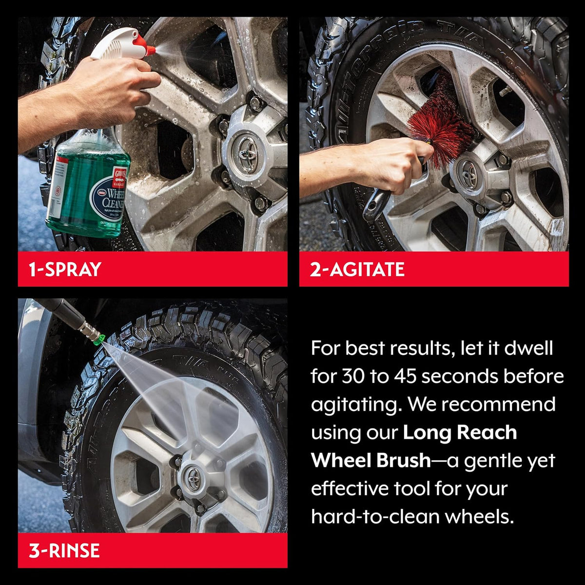 Griot's Garage Wheel Cleaner for All Finishes, Car Tire Rim Cleaning, Brake Dust and Grime Remover, PH Balanced, 11106, 35oz
