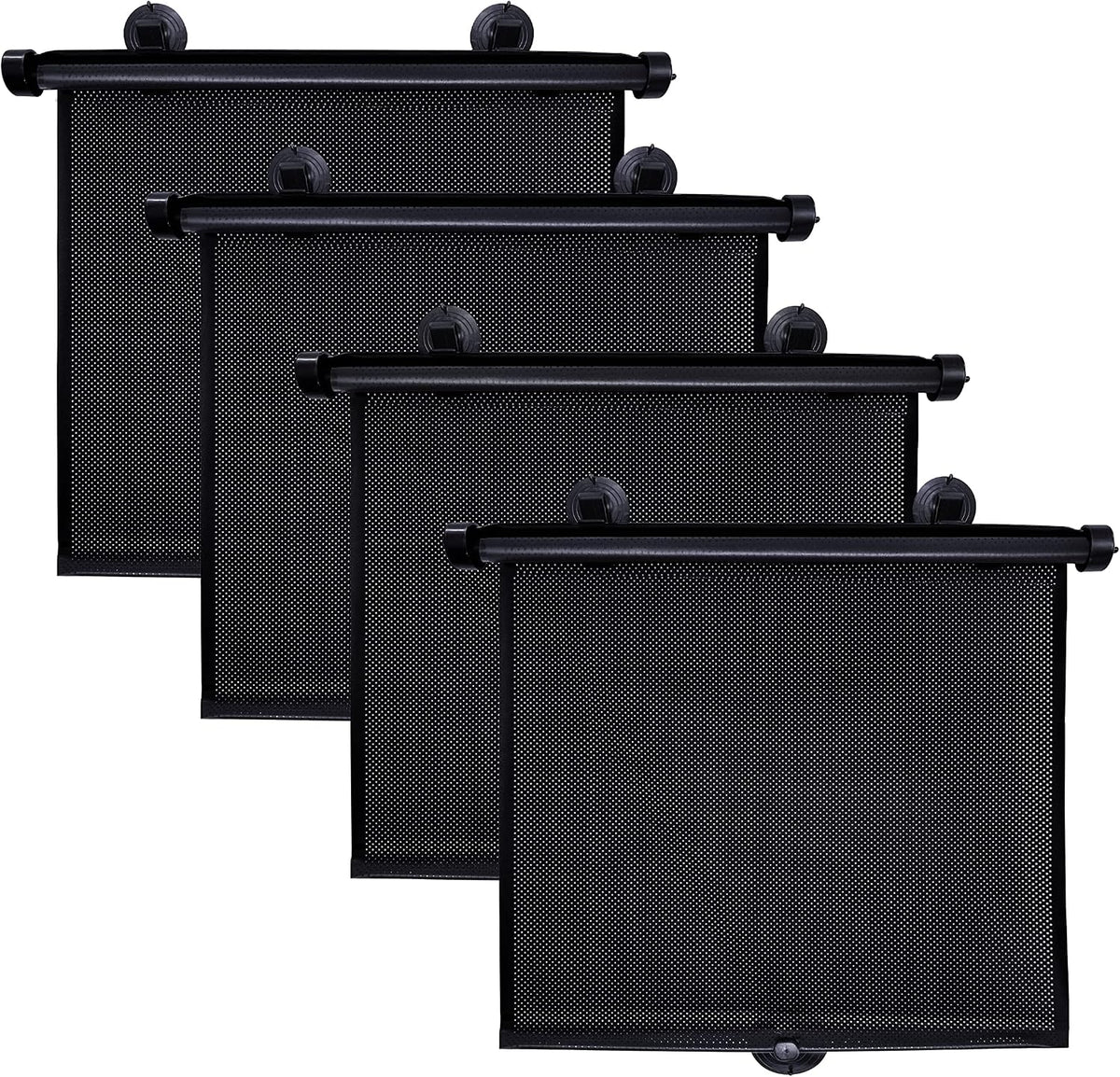 EcoNour Car Side Window Sun Shade (2 Pack) | Retractable Roller Sunshade for Kids | Baby Car Window Shades for UV and Sun Glare Protection | Baby Travel Accessories (15"x17")