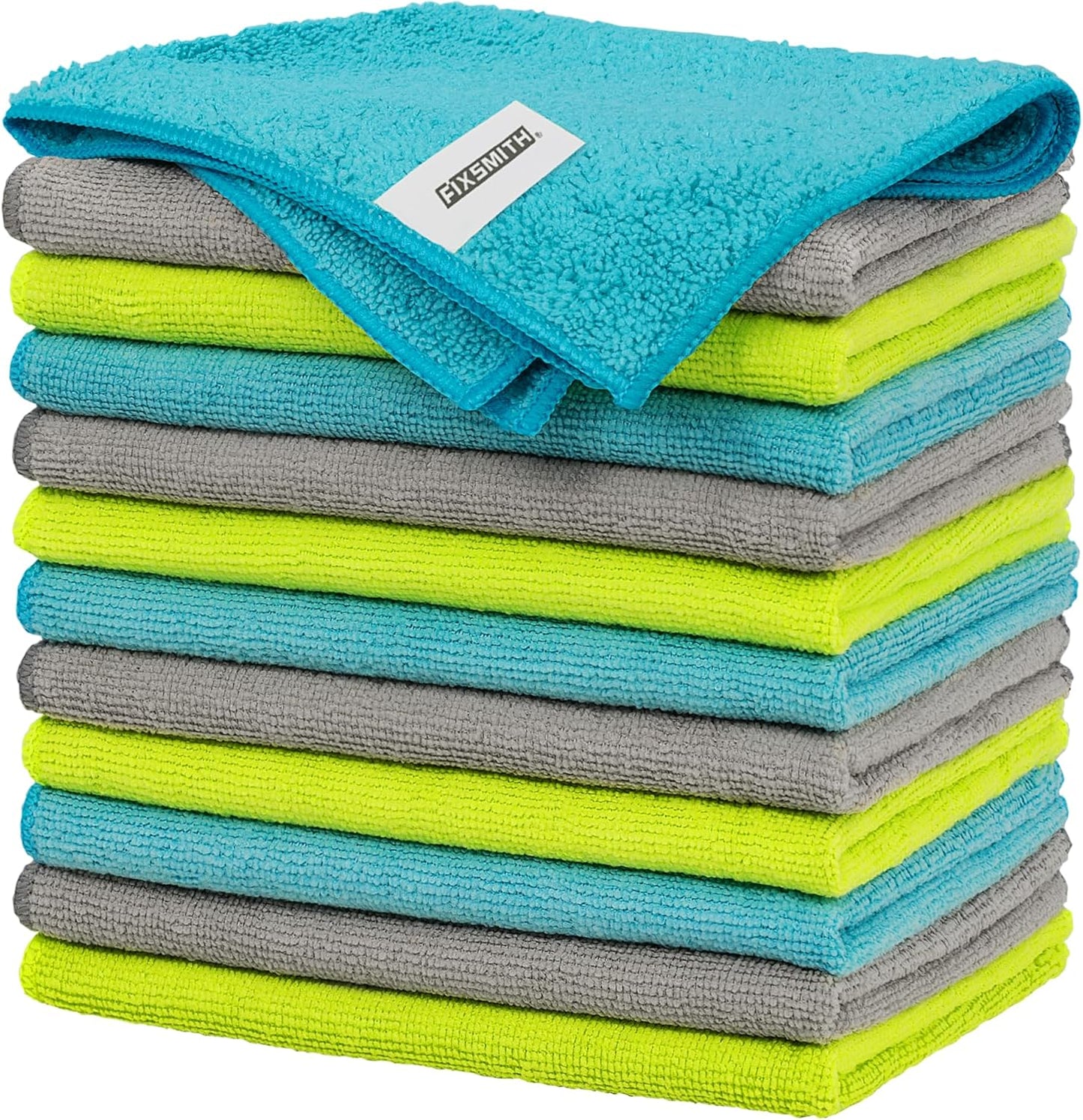 FIXSMITH Microfiber Cleaning Cloth - Pack of 50, Microfiber Towels for Cars 16 x 12 in, Highly Absorbent Cleaning Rags, Lint-Free, Streak-Free Cleaning Cloths for Car Kitchen Home Office