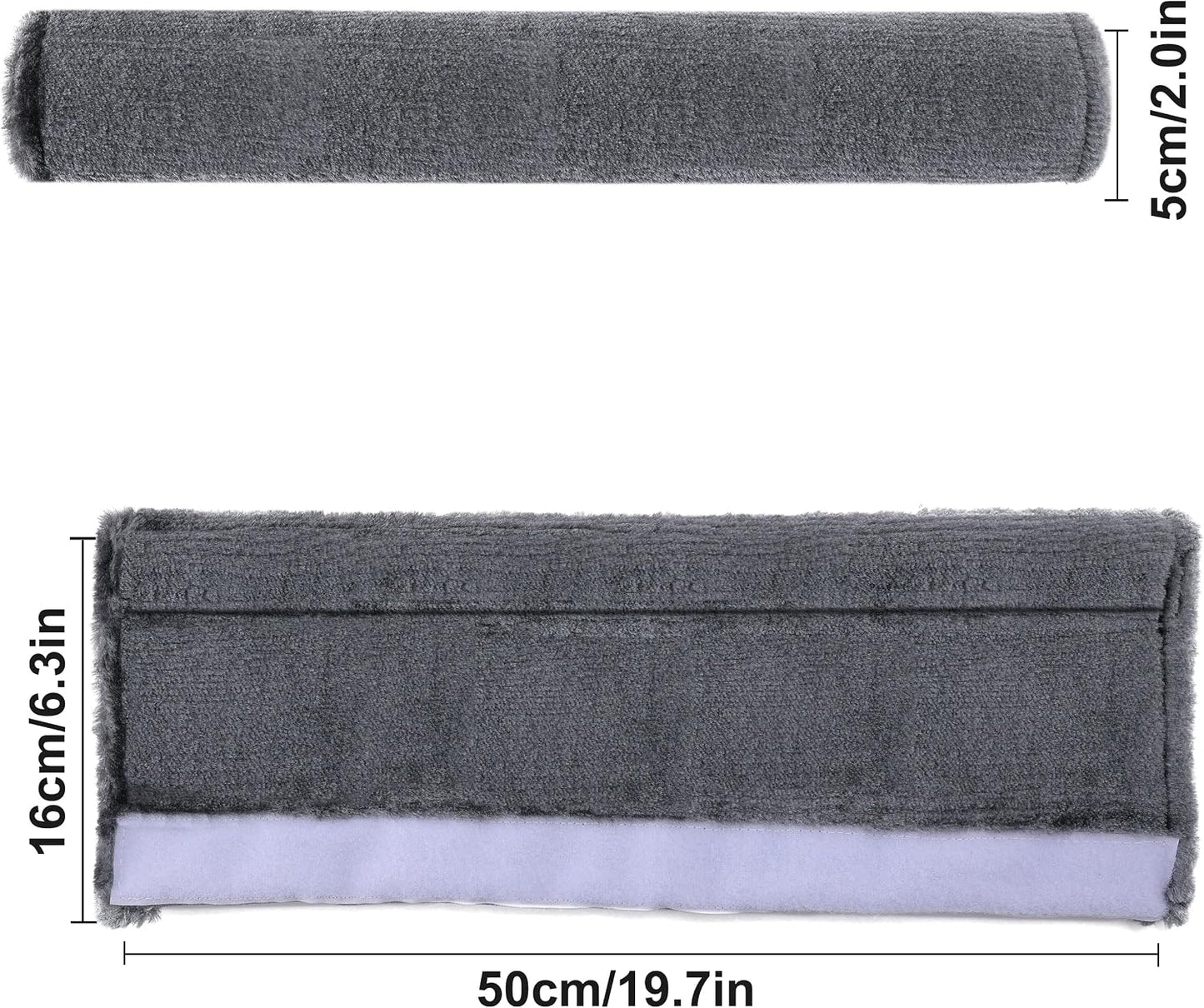 Amooca Soft Faux Fur Universal Fit Seatbelt Cover Car Truck SUV Airplane Seat Belt Shoulder Pad for Carmera Backpack Straps Neck Cushion Protector 2 Pack 10.5in Dark Gray