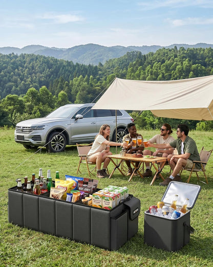 HOTOR Trunk Organizer, Sturdy Foldable with Cooler for Car & SUV, 3 Compartments, Black, 30.90”×12.60”×10.63”