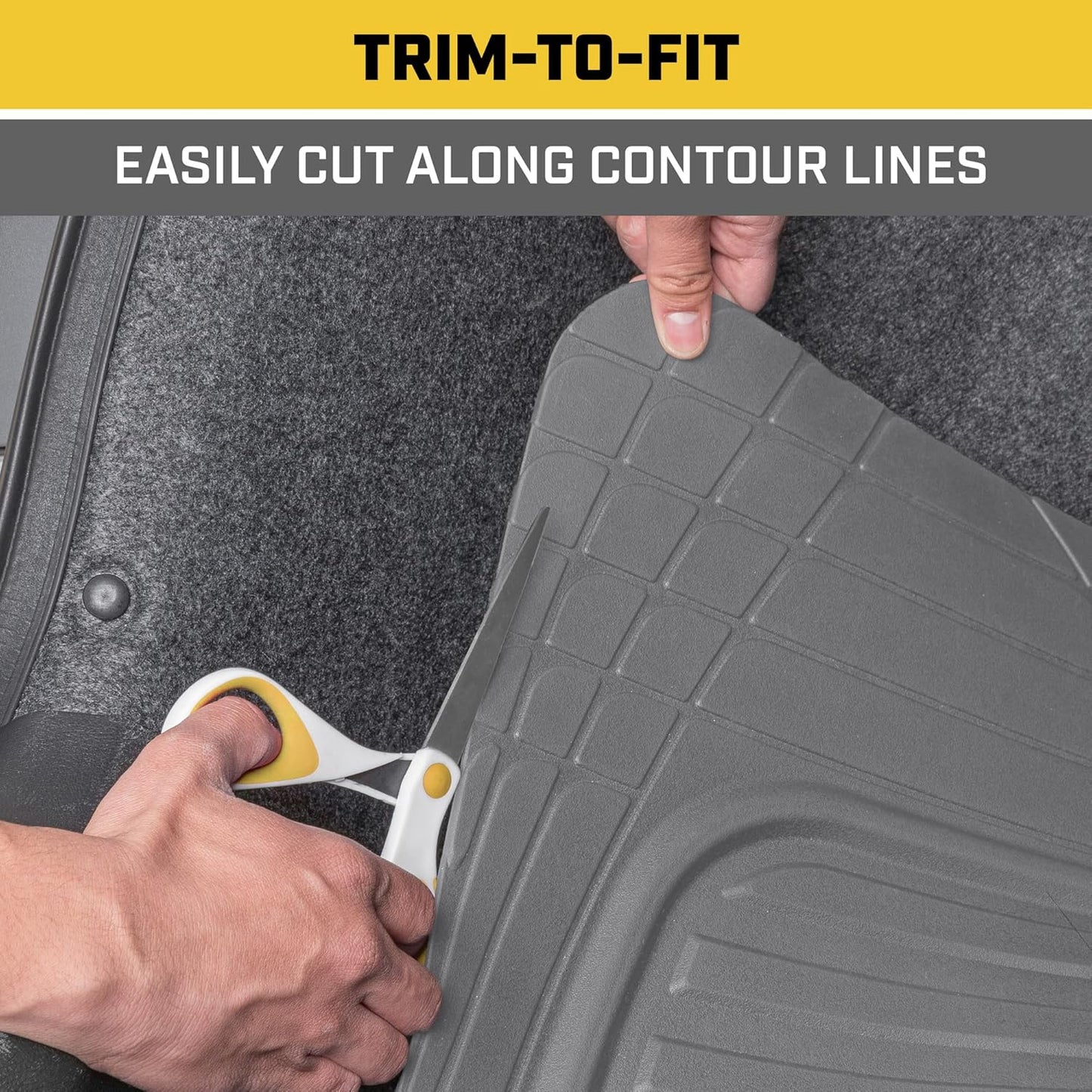 CAT Heavy Duty SUV Black Cargo Liner & Car Trunk Mat - Universal Trimmable All Weather Cargo Mats for Back of SUV - SUV Trunk Mat & Carpet Cover Trunk Liner - Cargo Cover Trunk Cover 53" x 36.25"