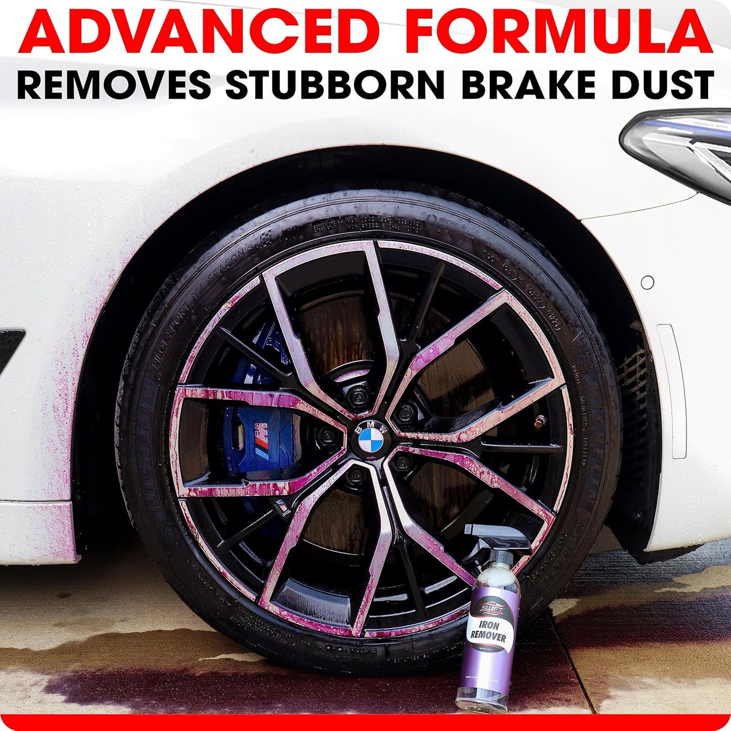 Swift Iron Remover & Wheel Cleaner (16 Oz) – Remove Brake Dust, Iron Oxide & Stuck-On Dirt & Debris from Paint & Wheels | Effective Formula for Decon Car Wash | Preps Paint for Wax Coatings