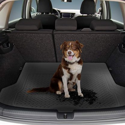 FH Group Automotive Floor Mats Solid ClimaProof for all weather protection Universal Fit Trimmable Heavy Duty fits most Cars, SUVs, and Trucks, 3pc Full Set Black