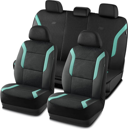 Skechers Memory Foam Seat Covers, Air Cool Mesh Thick Car Seat Covers, Car Seat Covers Front Seats Airbag Compatible, Universal Automotive Comfort for Most Cars, Vans, Trucks, SUV,Black
