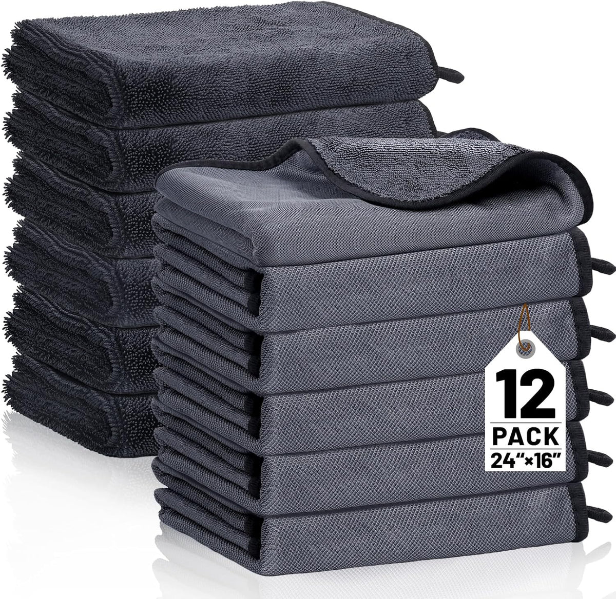 6PCS Microfiber Towels for Cars 36x25 Inch Microfiber Cleaning Cloths Bulk Soft Car Detailng Towel Cloths 450 GSM Detailing Buffing Quick Drying Towel Polishing Waxing Auto Detailing Towel Cloth