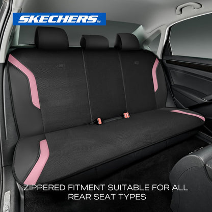 Skechers Memory Foam Seat Covers, Air Cool Mesh Thick Car Seat Covers, Car Seat Covers Front Seats Airbag Compatible, Universal Automotive Comfort for Most Cars, Vans, Trucks, SUV,Black