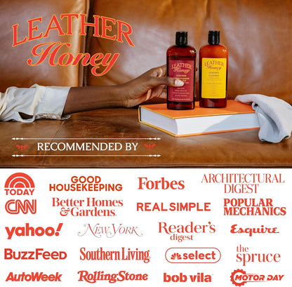 Leather Honey Cleaner and Conditioner Bundle with 16oz Spray Cleaner with UV Protectant and 8oz Conditioner