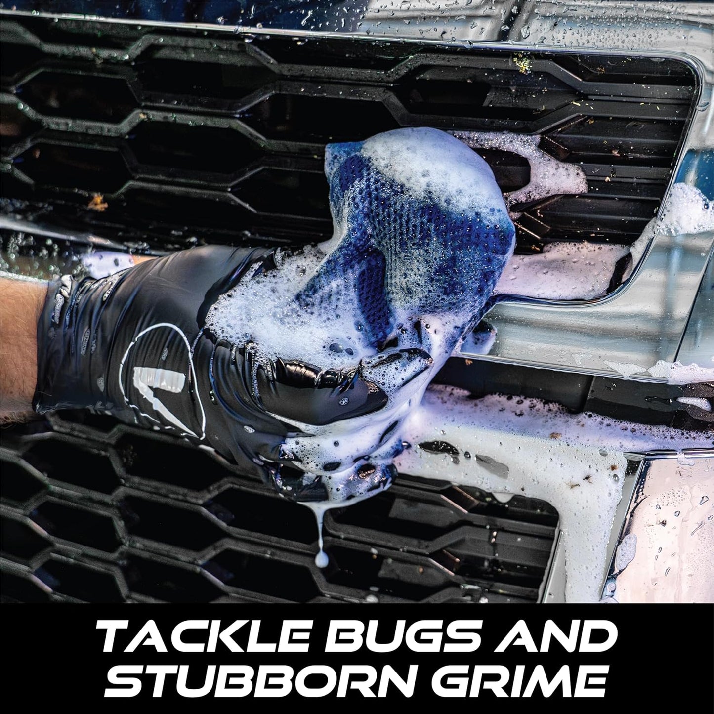 VIKING Mesh Bug Sponge, Car Wash Sponge for Cleaning Bugs and Tar, Colors Vary, 4 inch by 6 inch, 1 Pack