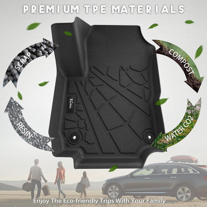 KARPAL Floor Mats for 2007-2013 Chevy Silverado & GMC Sierra 1500 Crew Cab / 2007-2014 2500/3500 HD(Footwell Coverage), All-Weather TPE Custom Fit Floor Liners Car Accessories