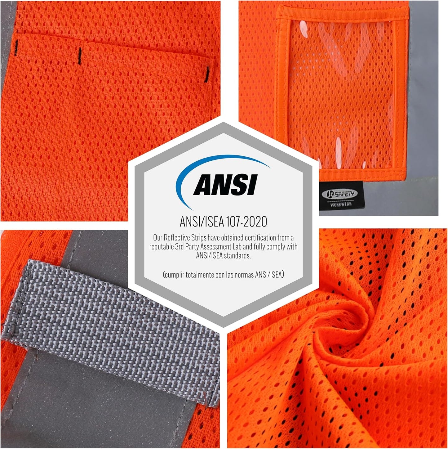 JKSafety Safety Vest for men women Hi Vis Vest with Pockets and Zipper High Visibility Meet ANSI Standard（BX310