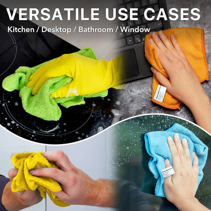 Simple Houseware Microfiber Cleaning Cloth 150 Pack, 12" x 16", 4 Colors