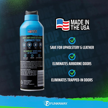 FunkAway Full-Release Car Deodorizer Spray (2 oz - 4 Pack) Lasts Up to 30 Days, Car Air Freshener and Odor Eliminator for SUVs, Trucks and RVs, Automotive Aerosol that Attacks Funk at the Source