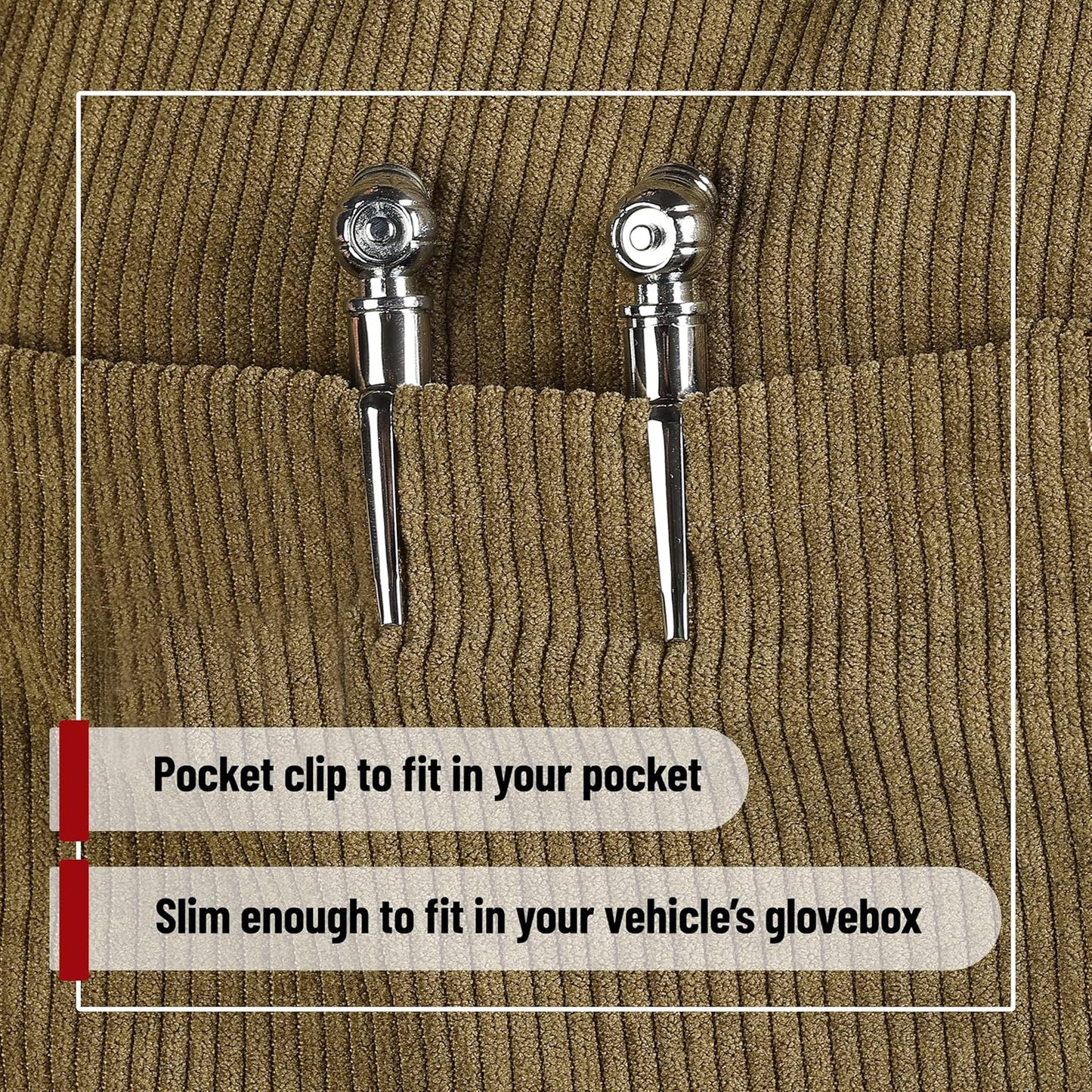 UNCO Pencil Tire Gauge, 2 Pack, 10-75 PSI, Car Tire Air Gauge