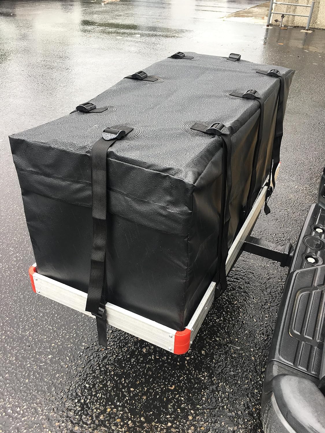 MaxxHaul Rooftop Cargo Bag 15 Cu Ft - Waterproof Universal Car Roof Carrier with Luggage Lock - No Rack Needed - Anti-Slip Mat - 100 lb Capacity - for Cars & SUV's (50719)