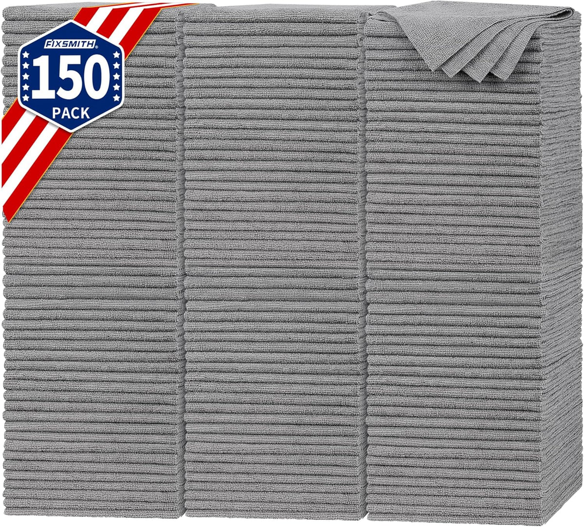 FIXSMITH Microfiber Cleaning Cloth - Pack of 50, Microfiber Towels for Cars 16 x 12 in, Highly Absorbent Cleaning Rags, Lint-Free, Streak-Free Cleaning Cloths for Car Kitchen Home Office